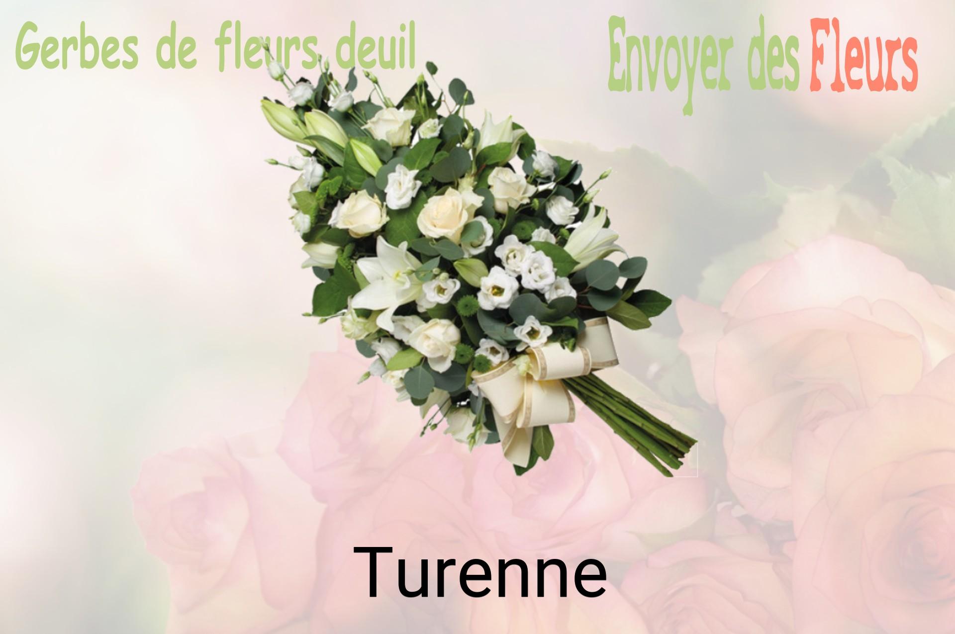 Gerbe de fleurs de deuil livrée à Turenne